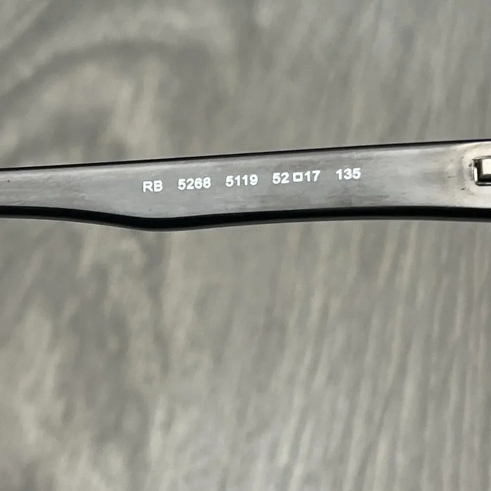 Ray-Ban RB 5268 5119 Rectangular Unisex Eyeglass Frames 52-17 135 Black‎ Cloth